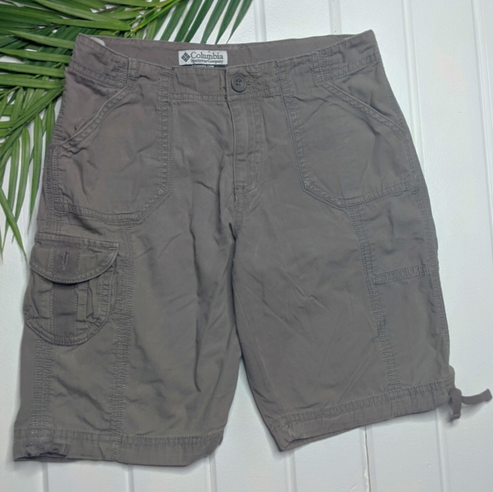 Youth Columbia Bermuda Gray Cargo Shorts
